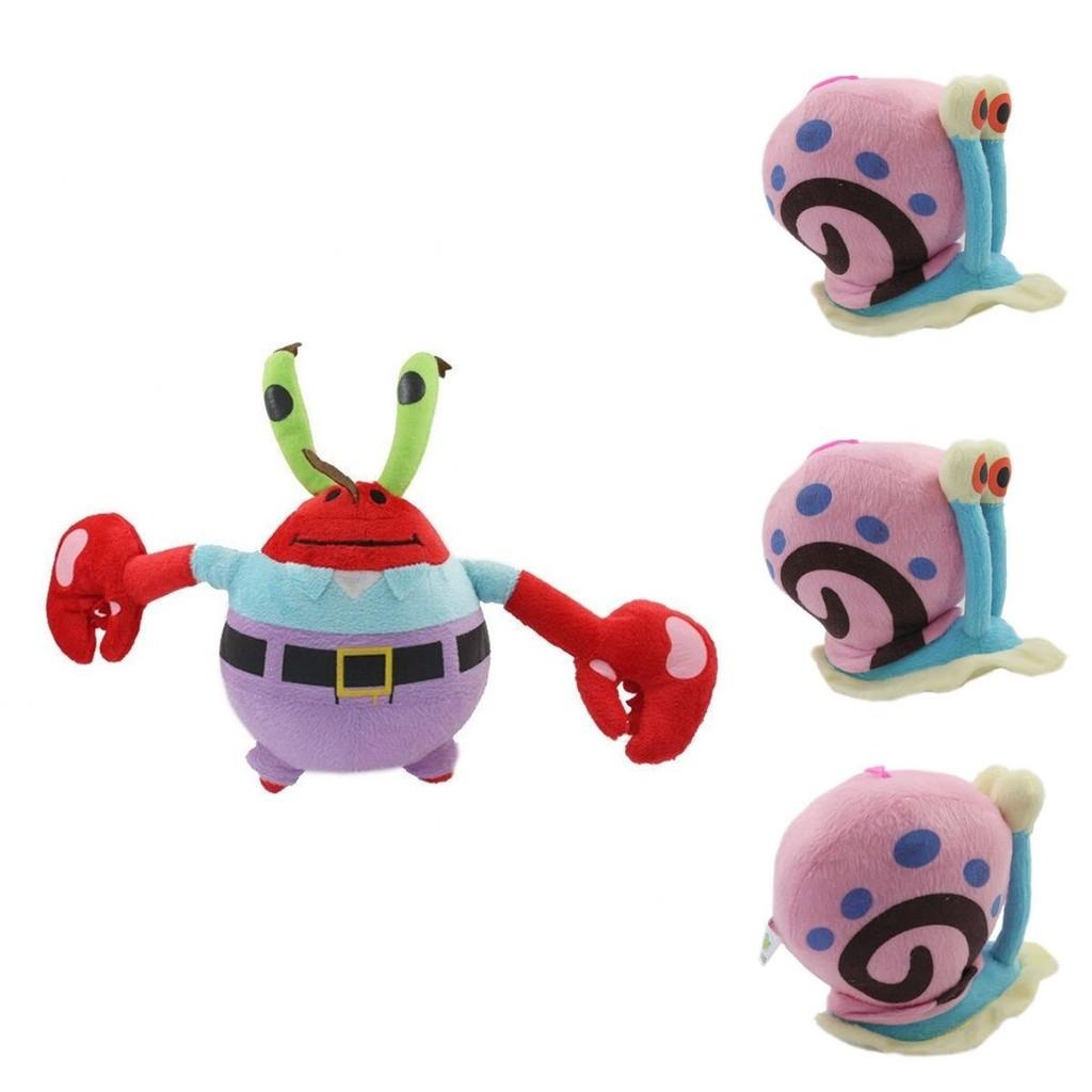 Schattige Korte Pluche Cartoon Octopus Krab Zeester Slak Spongebob Serie Speelgoed Set