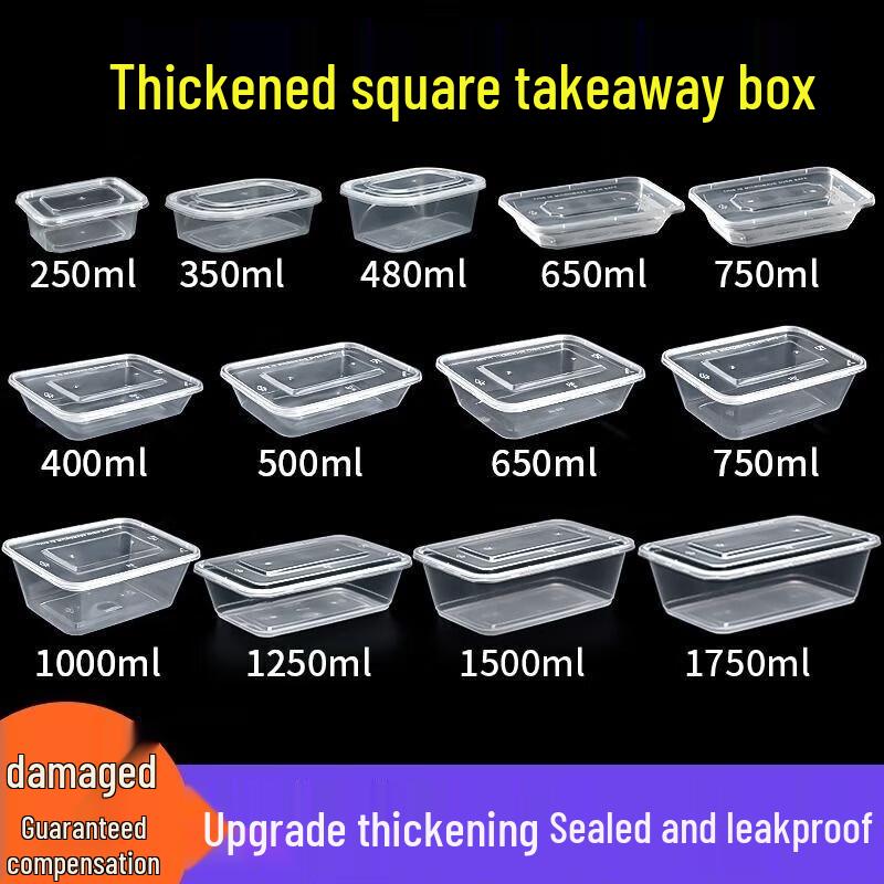 Einweg Rechteckige Mitnahme-Lebensmittelbehälter