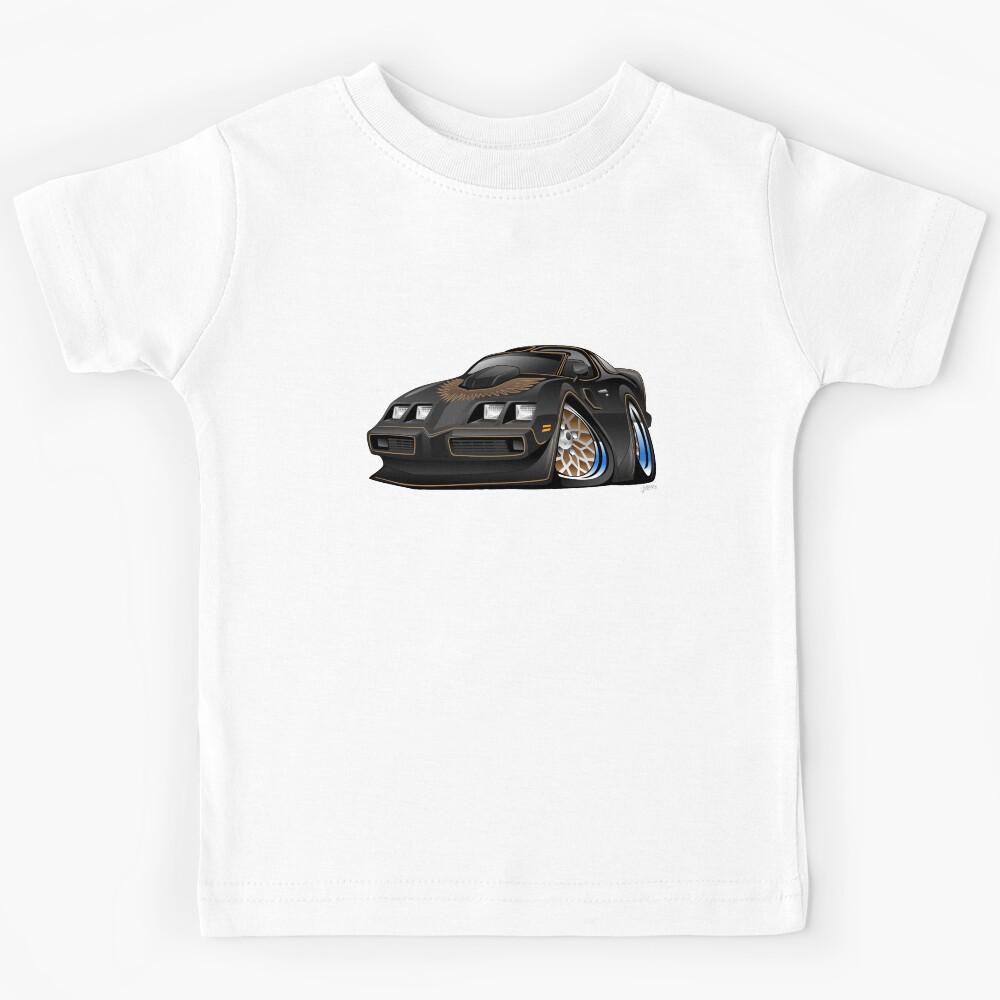 Classic American Black Muscle Car Cartoon Kids T-Shirt 120