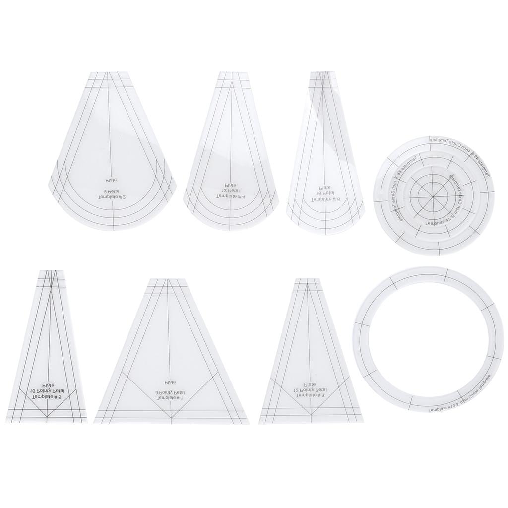10pcs Quilting Rulers Multifunctional Transparent Acrylic Sewing Templates Sets for Quilting Sewing Stitching Craft