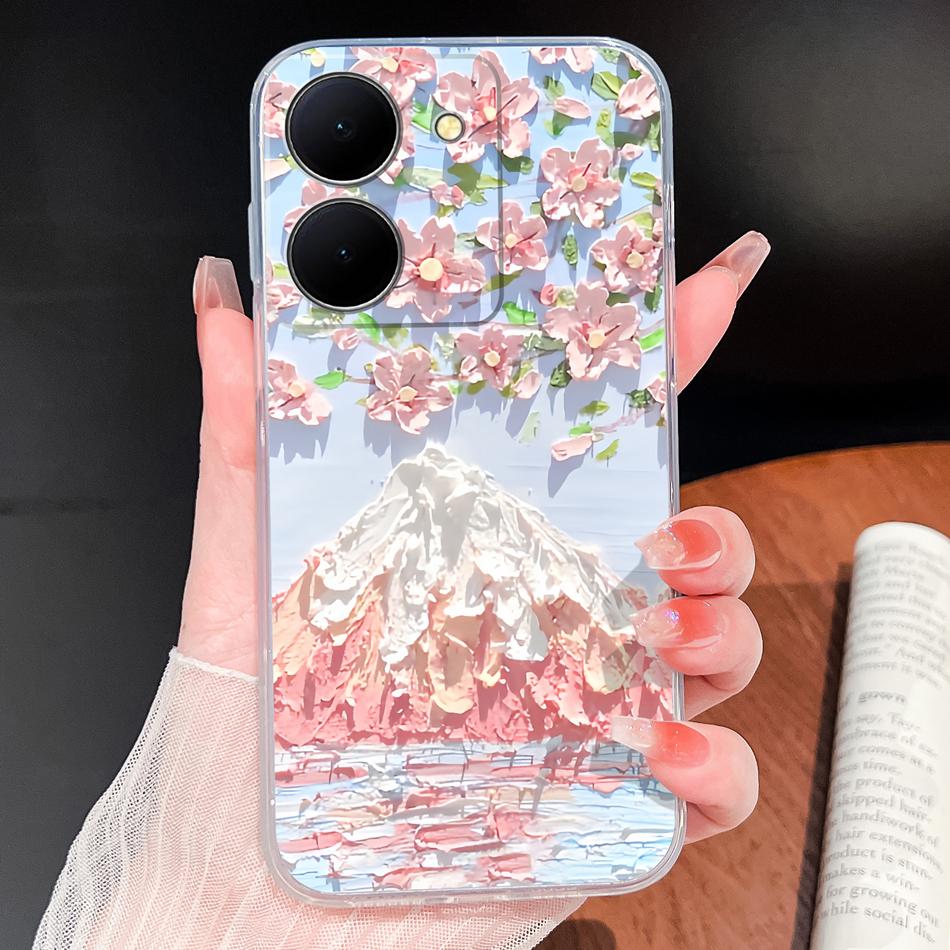 Phone Case For Vivo Y100i Y200i Y300i Y500i 5G Vintage Angel Soft Transparent Silicone High Quality Shockproof Funda