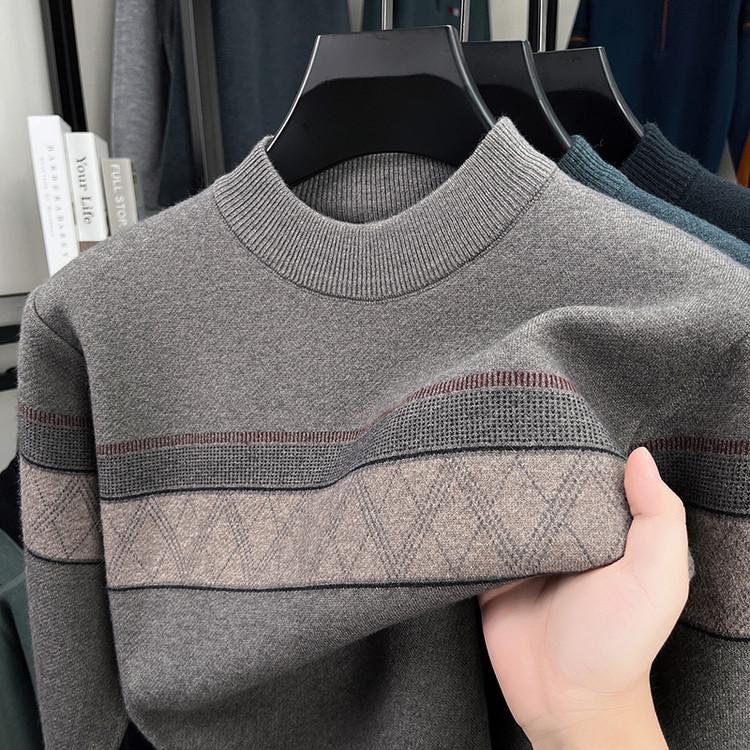 2025 Men s Round Neck Knitwear: Casual, Fashionable, Versatile, Warm Sweater for Autumn/Winter L