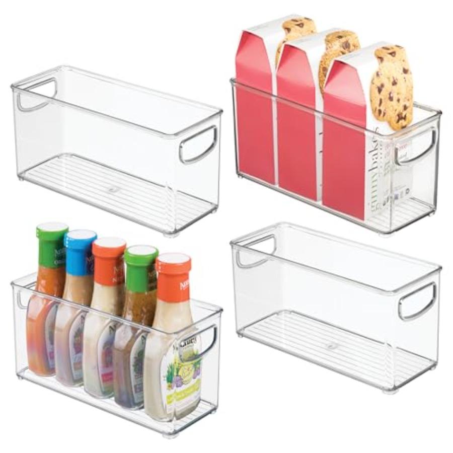 

iDesign Slim Clear Plastic Stackable Storage Bin Tall Narrow Organizer for Kitchen or Pantry 4-Pack United States