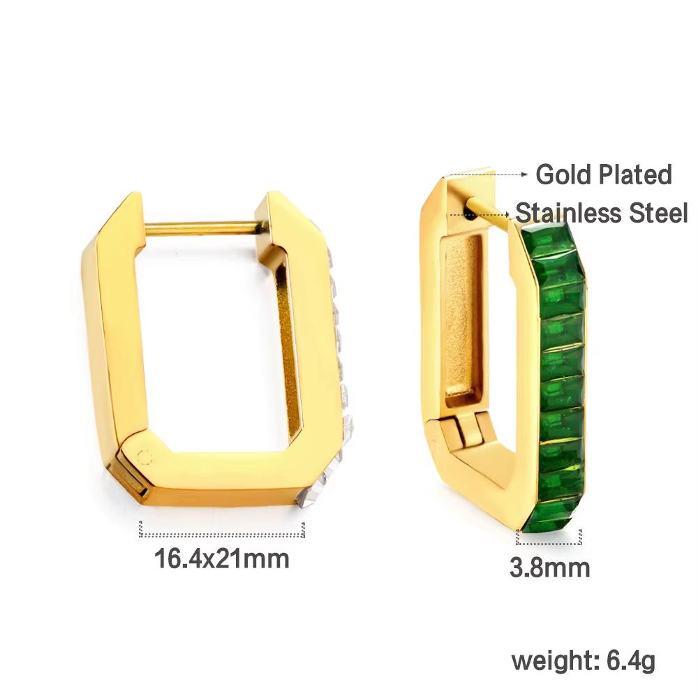 Luxury Fan Shaped Short Stud Earrings For Women Hypoallergenic Vacuum Plating Elegant And Versatile