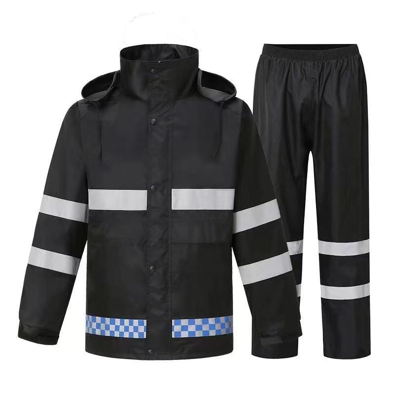 Reflective Oxford Cloth Raincoat Set for Traffic and Sanitation Workers