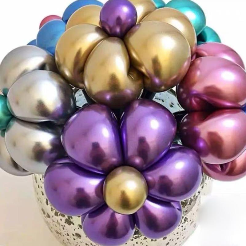 20/50/100 Stück Spielzeug Gold Magisches Streifen-Ballon Langer Perlmutt Metallischer Latex-Ballon Dickes Metallischer Ballon Geburtstagsfeier Dekoration