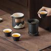 Travel Tea Set Quick Cup Portable Personalized Kung Fu Ceramic Tea Cup Carry-On Bag Set Outdoor Brewing Teapot