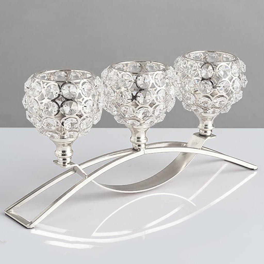 New Light Luxury Crystal Candlestick Candelabra Candle Holder Ins Wind Candlestick Dinner Candle Cup Wedding Centerpiece