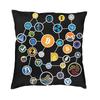Minatore Blockchain Criptovaluta Decorativo Federa Cuscino Quadrato Cuscino Bitcoin