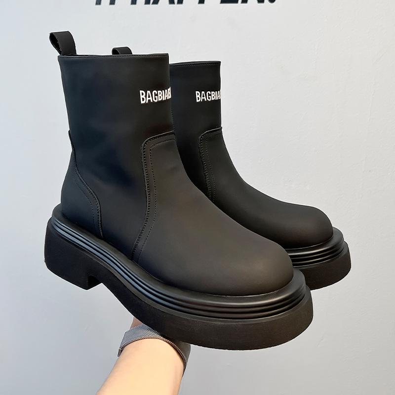 catwalk set boots men's niche fashion thick-soled Chelsea trendy boots thick-soled heightening cigarette tube Martin boots 5014-A