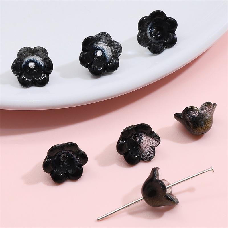Gradient Glass Imitation Jade Lily of the Valley Beads for DIY Necklace & Bracelet Accessories