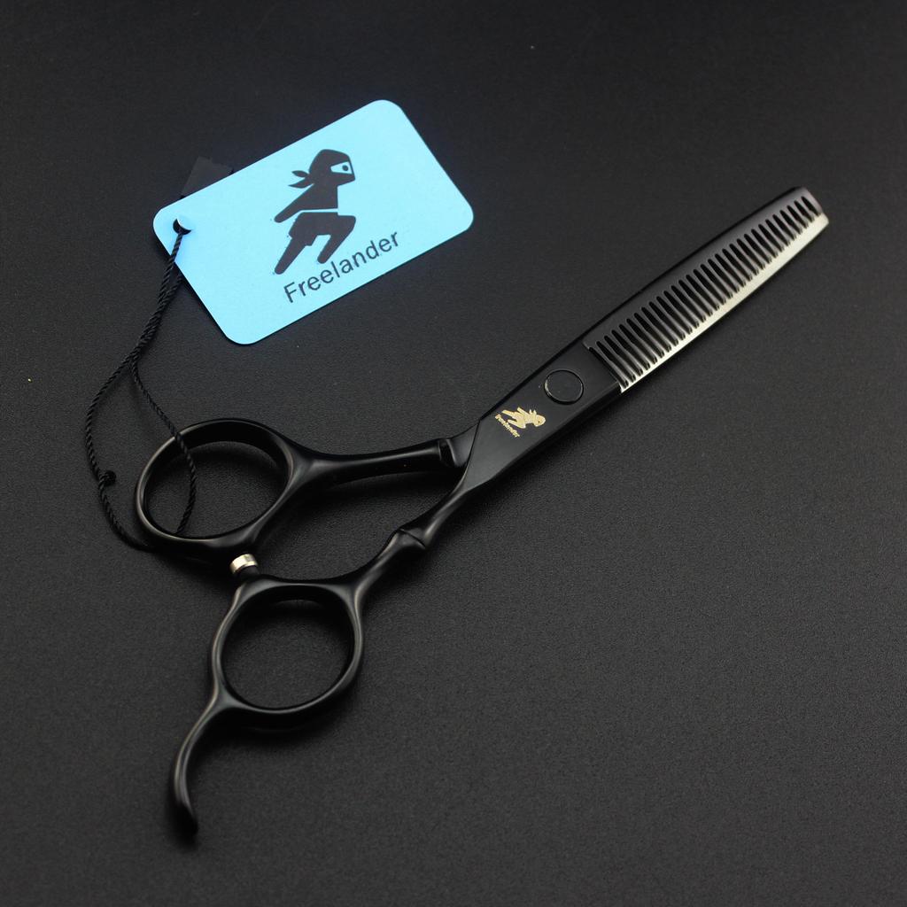 6.0 Inch Black Freelander Bamboo Handle, Hair Scissors, Hair Scissors, Flat Scissors, Bangs Scissors, Tooth Scissors, Thin