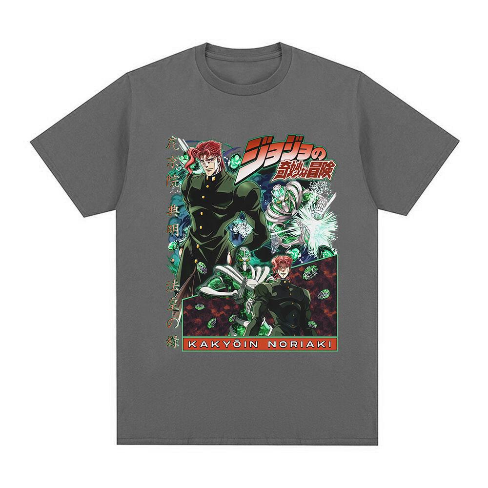 Anime Jojo Bizarre Adventure Kakyoin Noriaki T Shirts Unisexs Women Casual Harajuku Cotton Short Sleeves Oversized Top Streetwear