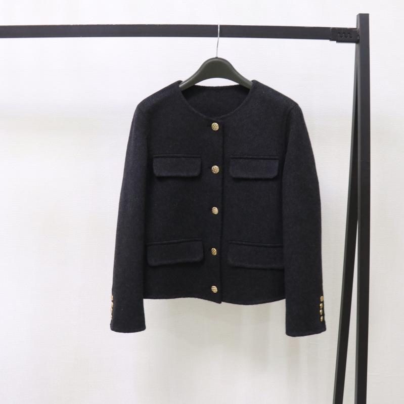 French Style Women's Double-Sided Wool Coat – Petite, Stylish, Versatile Short Jacket