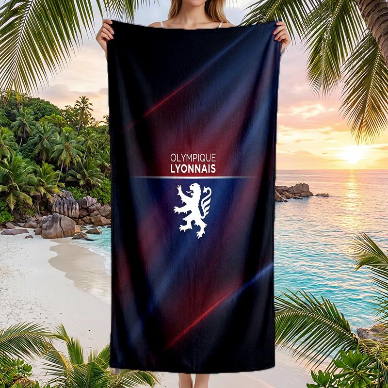 Asciugamano da Spiaggia Lyon FC ad Asciugatura Rapida in Microfibra Assorbente Portatile da Viaggio per Nuoto