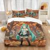 Anime Kawaii H-Hatsune Miku Bedding Set Duvet Cover Pillowcase Bedroom Decoration Full Size Youth Kids Girl Boys Birthday gift