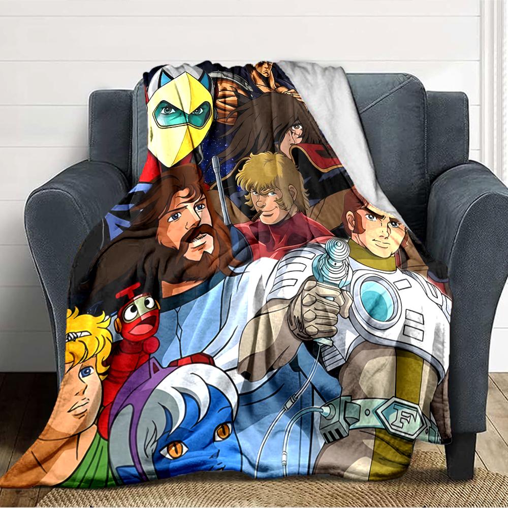 1pc UFO Robot Grendizer8 Blanket, Gift, for Men and Women, Soft Blanket, Good for Sofa Bed Couch Travel, Lightweight Flannel Blanket