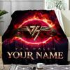 Custom Name Rock fire name. Flannel Fleece Blanket Cozy Warm Throw Blanket For Couch Bed Travel All Season Use