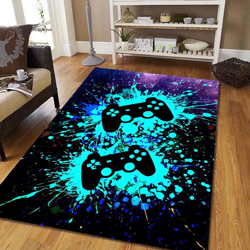 1pc Cool Game Controller Print, Design Area Rug - Soft, Anti-Slip, and Durable Gaming Room Decor for Bedroom, Living Room