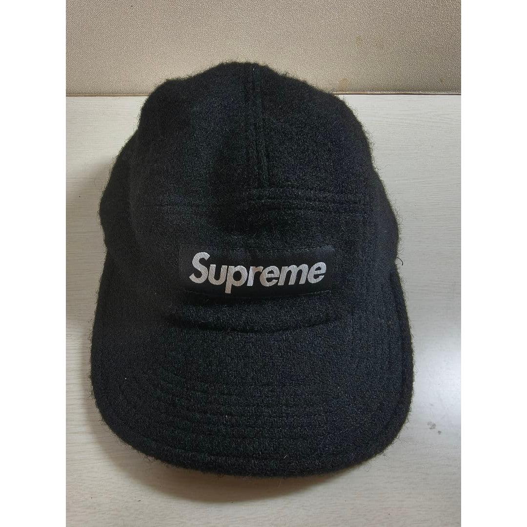 Used Supreme Harris Tweed Camp Cap Black