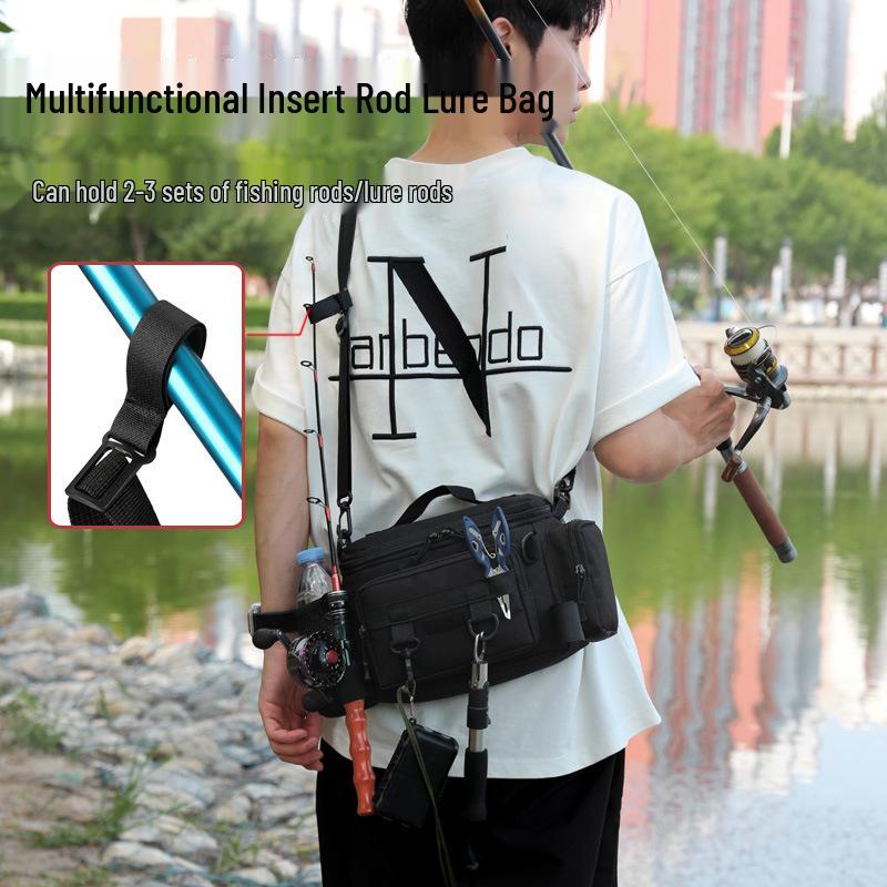 Multifunktionale Angeltasche mit großem Fassungsvermögen für Taille & Rute - Outdoor-Ausrüstungsaufbewahrung