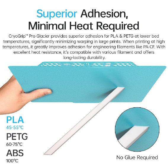 BIGTREETECH CryoGrip Pro Glacier Build Plate Multicolor 256x256mm Double Sided Spring Steel Sheet for Bambulab A1 P1 X1 X2D