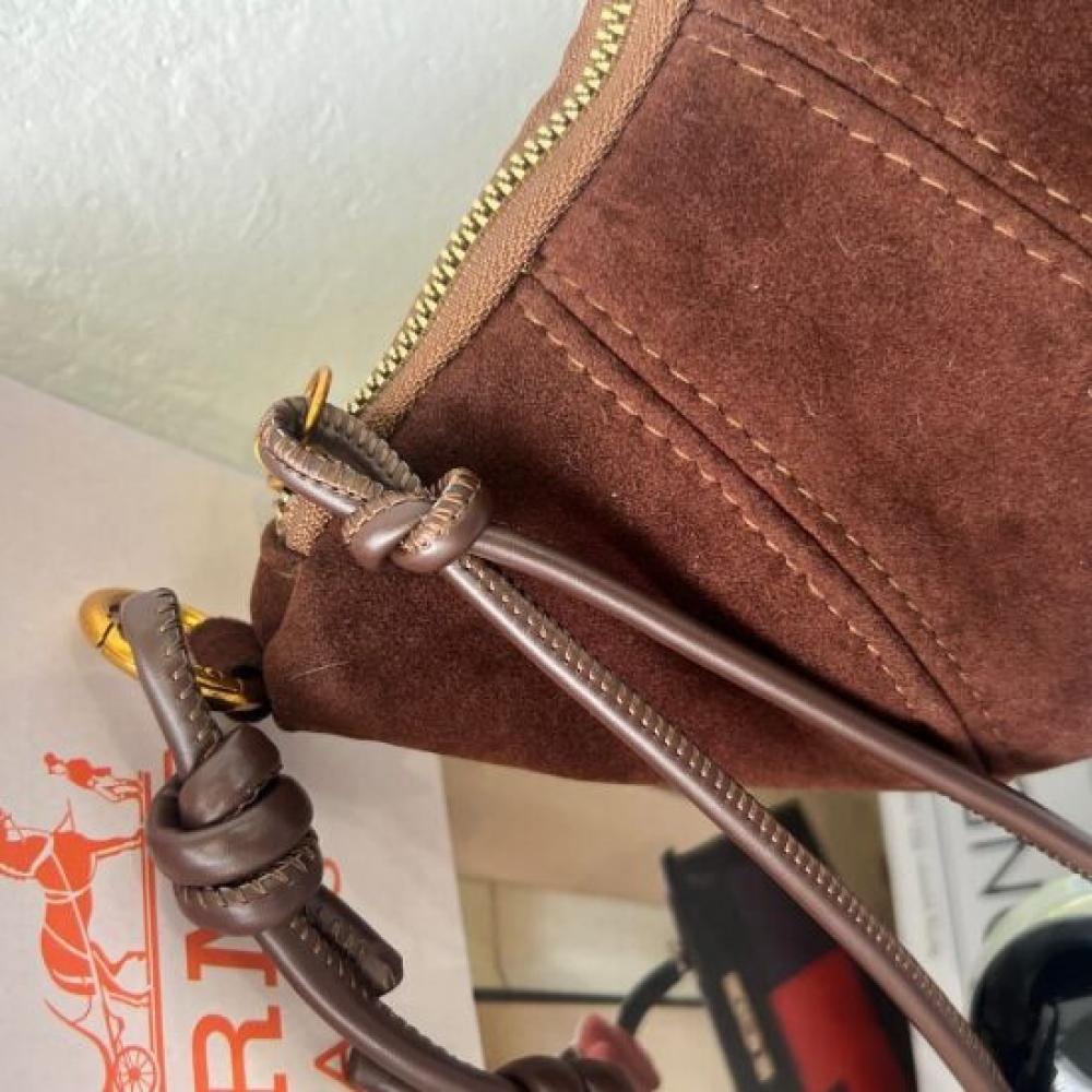 Dabimong Coroi Suede Half Moon Shoulder Bag