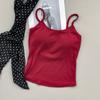 Women's Padded Camisole Top, Stretchy Slimming Cami with Built-in Bra, Pure Desire Style Spring Summer Basic