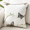 Butterfly Cushion Cover 45x45cm Floral Country Style Pillow Cover Cotton Embroidery Suqare Home Decoration for Living Room