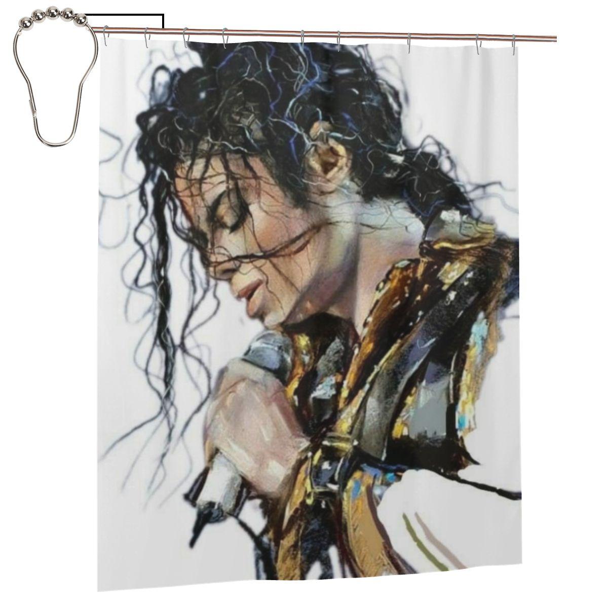 

Michael Jackson Musicians Singers Dancers Shower Curtain Bathroom Polyester Waterproof Bath Curtains with Hooks 152x183 cm