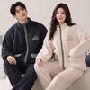 [Shopping mall quality] Couple pajamas women's autumn and winter velvet thickened turtleneck flannel men's loungewear set