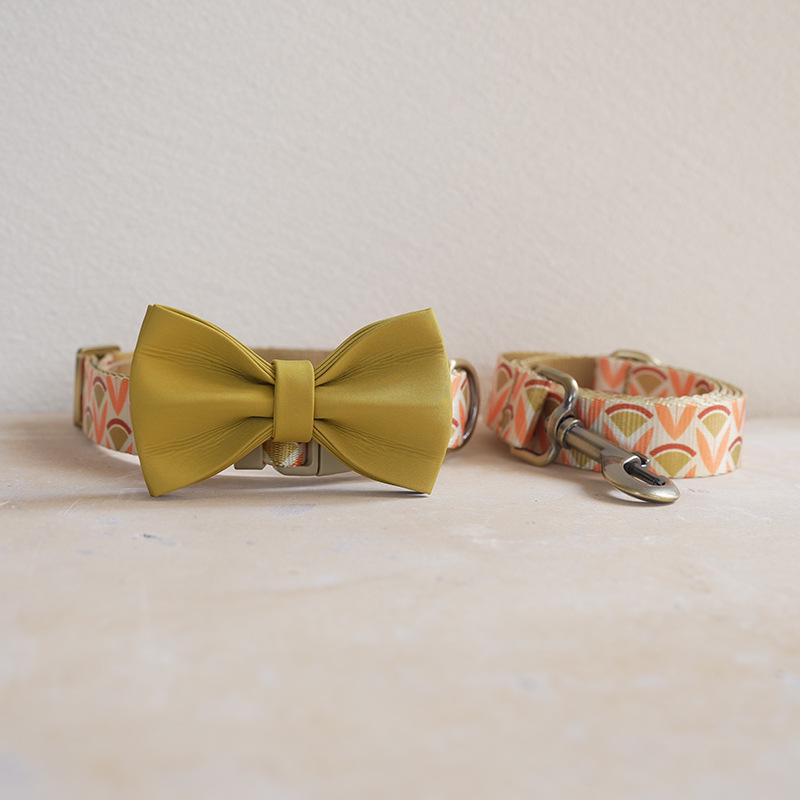 PLATTCO Crown Flower Dog Leash & Collar Set with Bowtie - PDC352 Medium