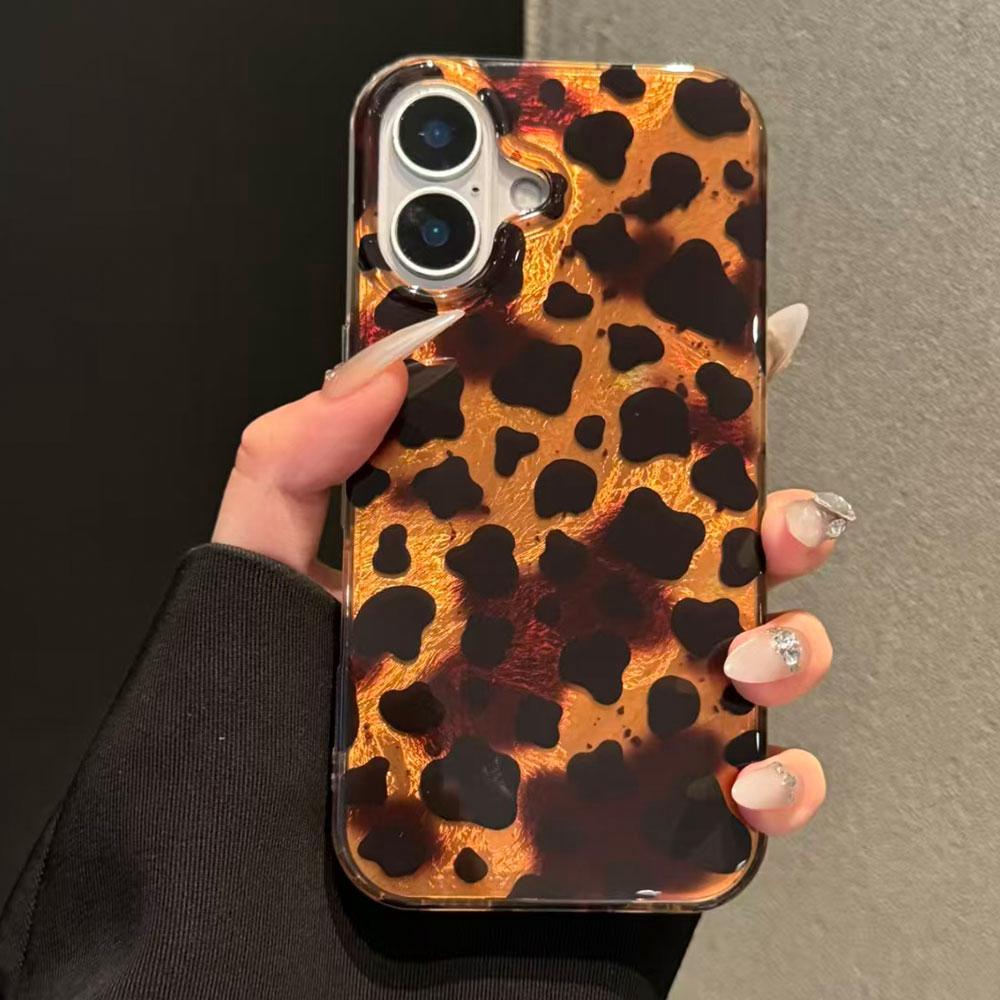 Modne złote etui z nadrukiem w panterkę do telefonu Samsung Galaxy A16 A55 A07 A17 A56 A36 A06 A26 A53 A14 A24 A34 A54 A15 A12 A22