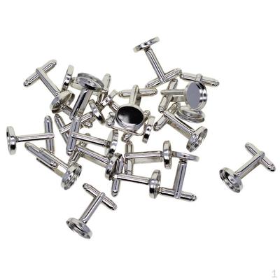 20 Blank Settings Base Pad 12mm Cabochon Bezels Cufflinks