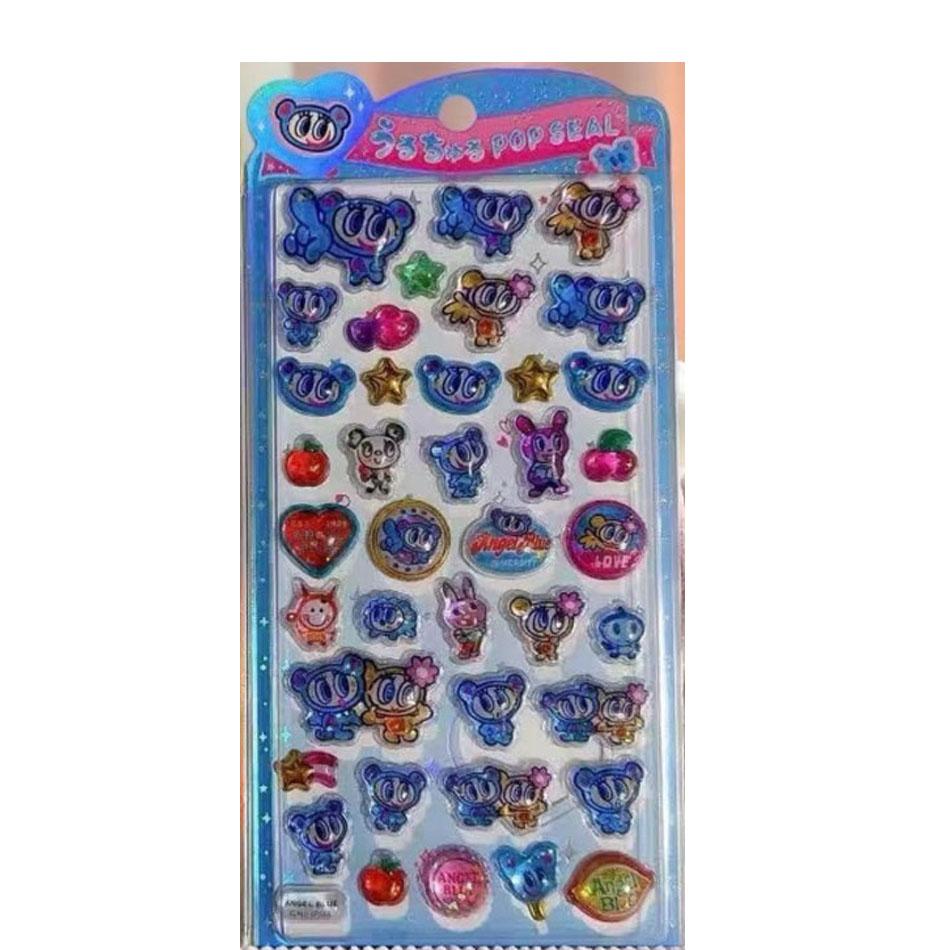 

Popular Angel Blue Jelly Stickers Japanese Blue Phone Case Young Boys And Girls Diy Decorative Stickers Toys 3D Ease Stickers
