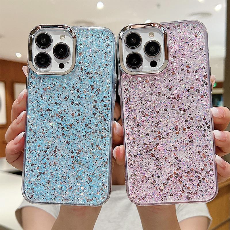 Glitter Sequin Phone Case For Iphone17Promax Silicone Female Apple 15Plus Premium Sense 14