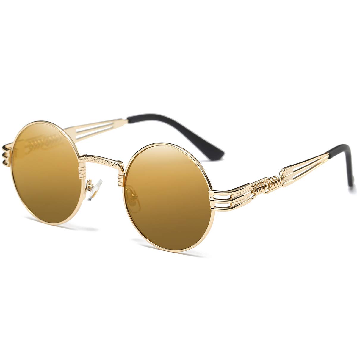 

[Dollger] Round Sunglasses, Round Glasses, Men s & Women s, UV400 Cut, Small Size, Stylish, UV Protection, Brown, Comes with Dedicated Case