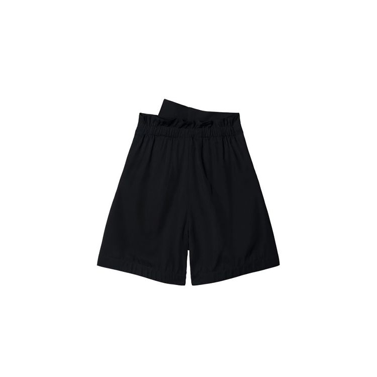 Y-3 FW22 Solid Color Irregular Casual Drawstring A-Line Shorts Men Shorts Black H63040