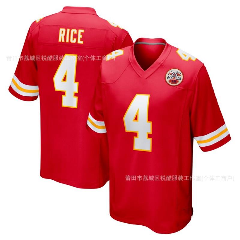 Kansas City Chiefs Patrick Mahomes 15 Haftowany Koszulka Piłkarska NFL Męska Ubranie Kibica