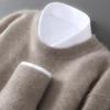 Men's 100% Pure Wool Round Neck Loose Pullover Sweater - Plus Size Cashmere Knit Base Layer for Autumn/Winter