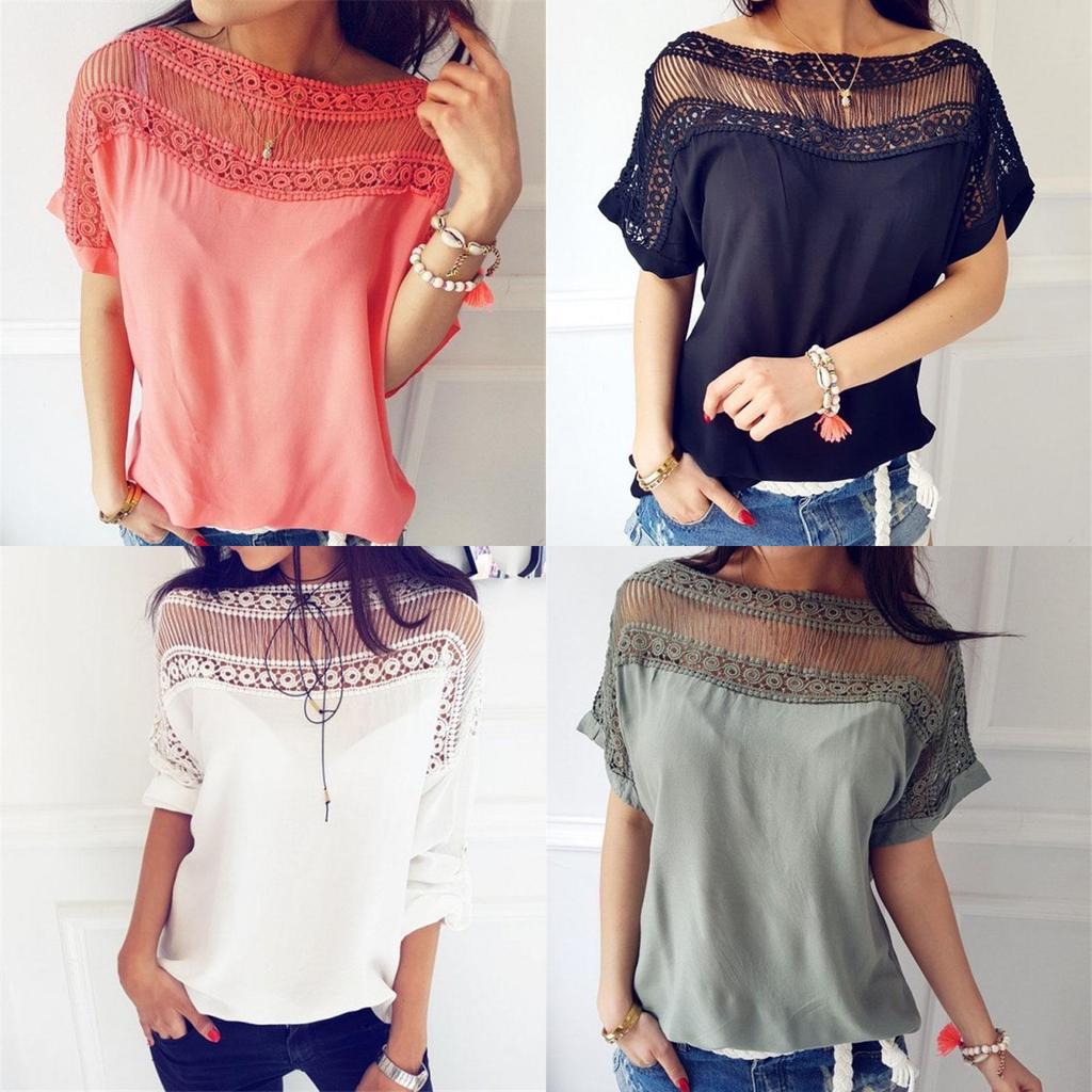 Premium Quality Fashion Women's Casual Loose Tops Blouse Short Sleeve Summer T-shirt