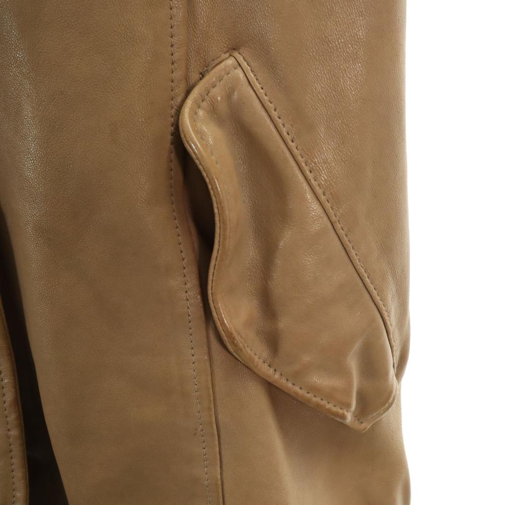AVIREX Belle Sheepskin Leather Coat M Beige Women Used