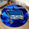 Hertha BSC Custom Name Round Area Rug,Carpet Rug for Living Room Bedroom Sofa Playroom Decor,Non-slip Floor Mat