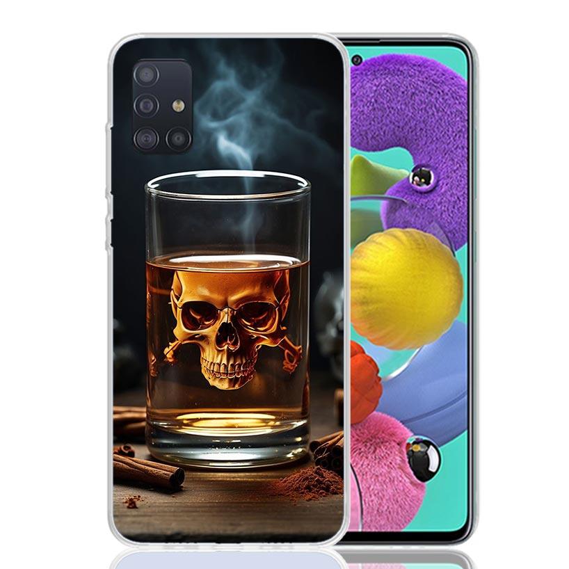 Cigar Whiskey Ice Drink Phone Case For Samsung Galaxy A52 A32 A22 A12 A02S A50S A30S A51 A31 AA71 Note 20 Ultra 10 S10 Plus Gala