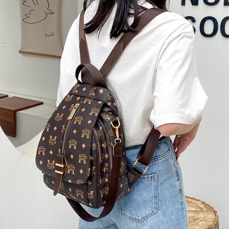 New Women's  Zipper Soft Travel Business Backpack Fashion Casual Retro Backpacks Large Capacity Bags