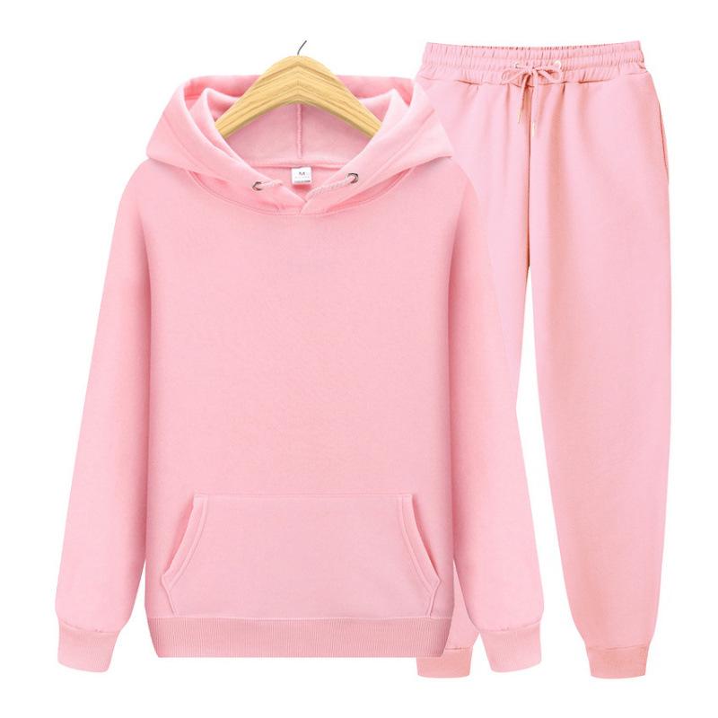 Men's Autumn/Winter Casual Hooded Sweatshirt & Long Pants Set for Fitness and Running.