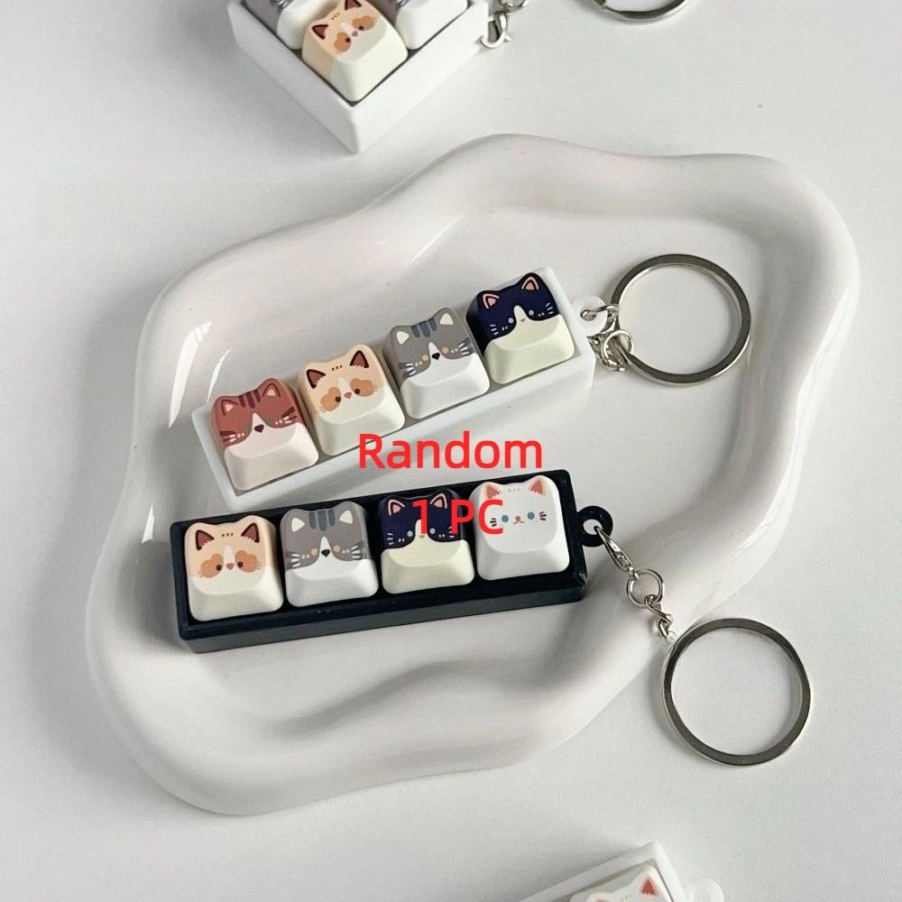 Keyboard Anti-stress Toy Pendant 2/3/4/6/9 Keys Cat Fidget Keychain  Children Adults