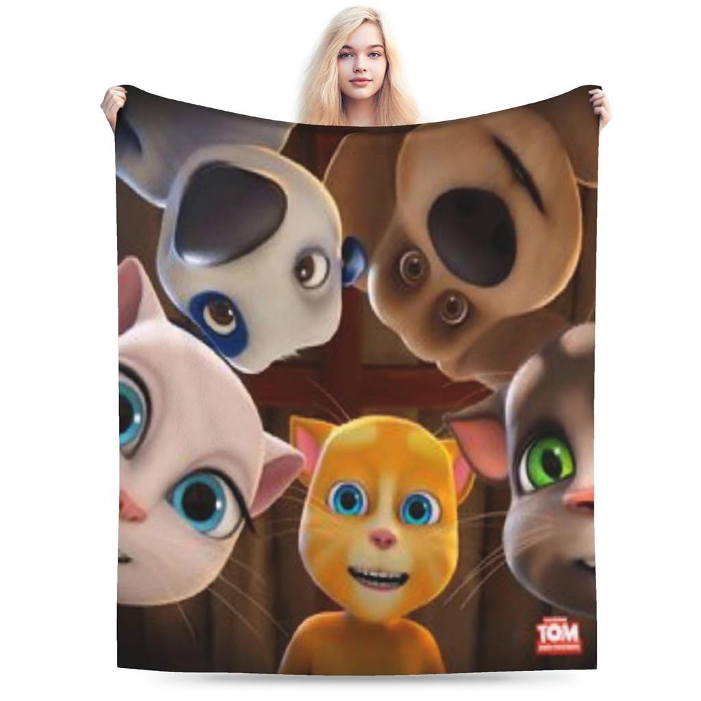 New T-Talking T-Tom And F-Friends Blanket Lightweight Thin Fleece Cozy Throw Blankets Machine Washable