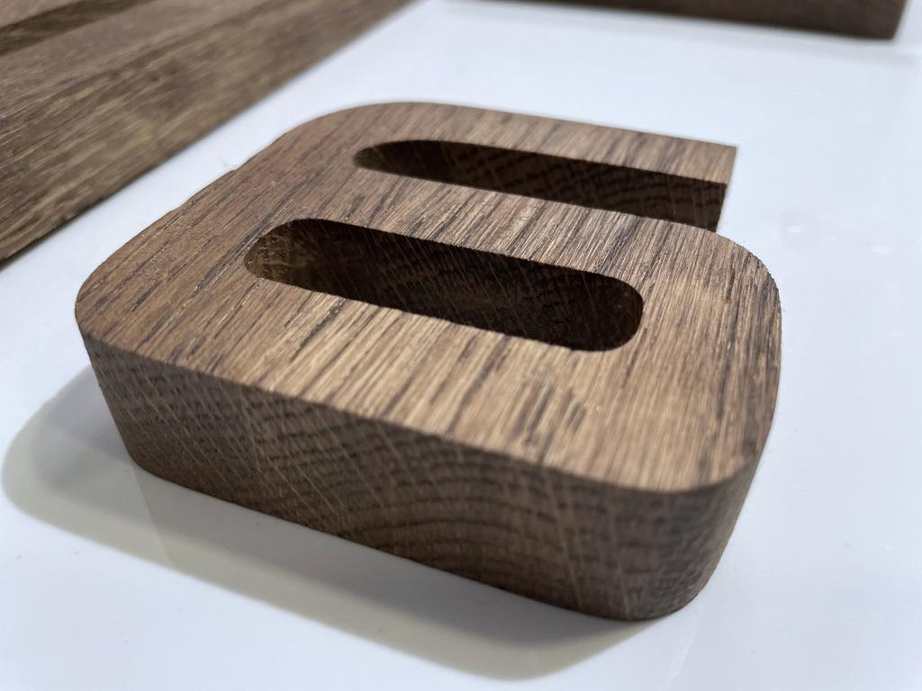Wooden Wall Clock, Oak, Brown Lamellas, 60cm