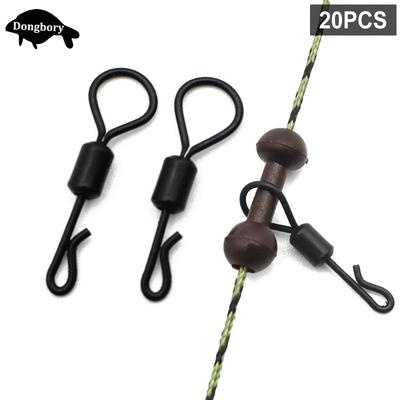 20 Stücke Karpfenangeln Zubehör Schnellwechselwirbel Langer Körper Bigs Eye Rollwirbel Karpfenhaar Rig Tackle Swing Snap Anschlüsse